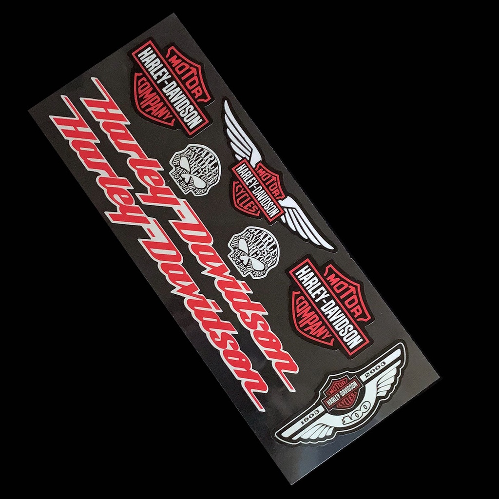 Stiker Vinyl Reflektif Motif Harley Davidson Untuk Dekorasi Fender Samping Motor Suzuki