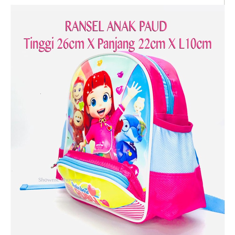 Showme Tas Ransel Anak Sekolah PAUD 10in (T26cm X P20cm X L10cm) RAINBOW RUBY