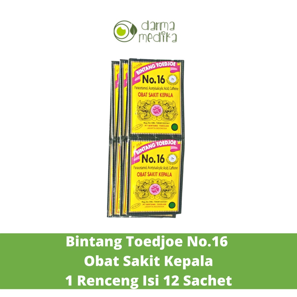 Bintang Toedjoe No.16 Obat Sakit Kepala (isi 12 bungkus)