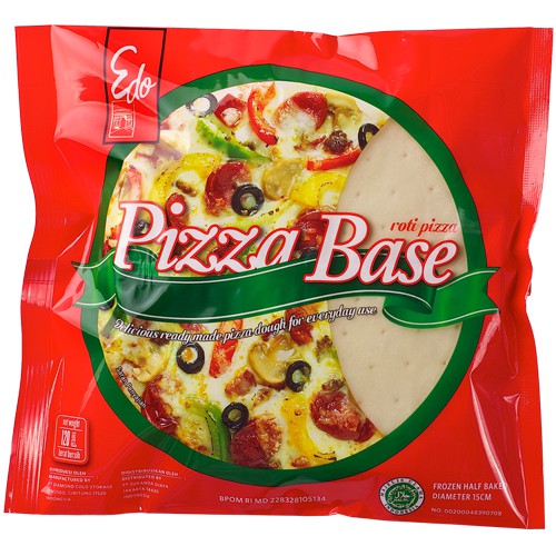 Edo Pizza Base Roti Pizza Siap Saji - Roti Pizza Beku Siap Panggang Kulit Adonan Pizza