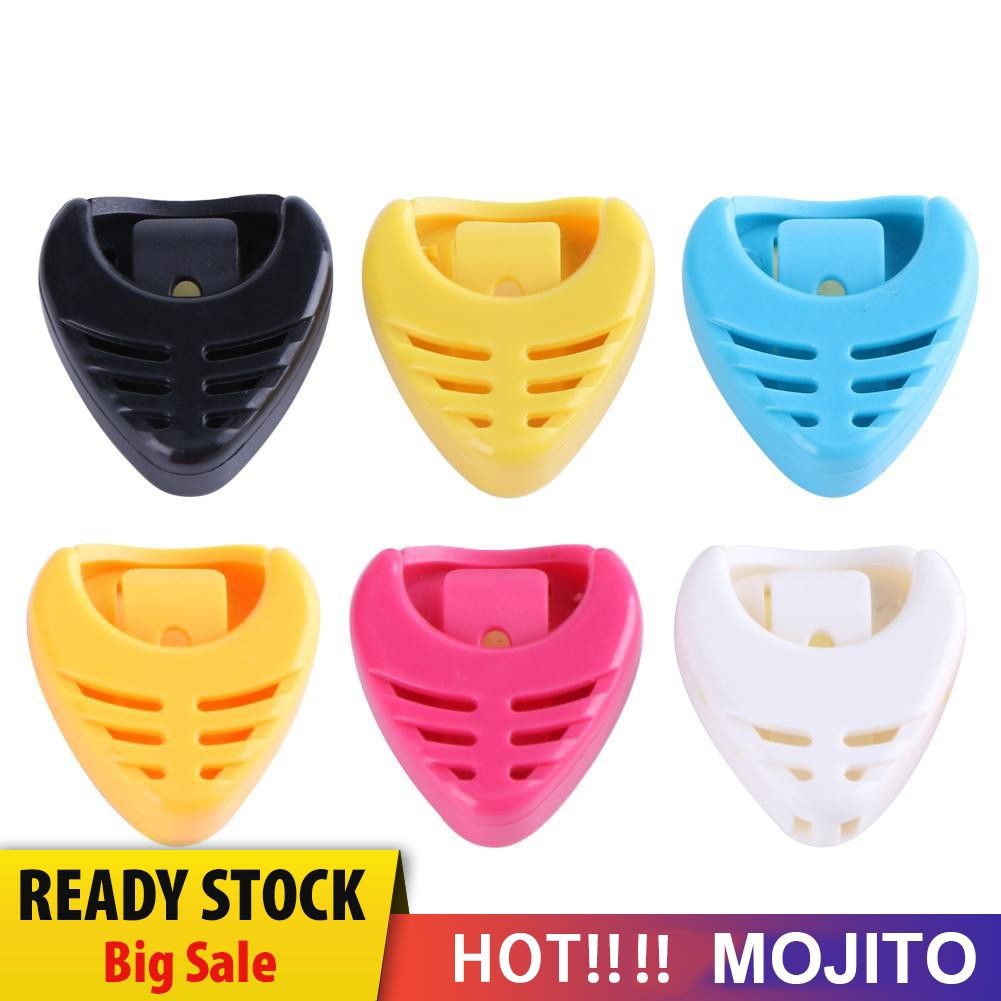 MOJITO Portable Plastic Heart Shape Guitar Pick Plectrum Holder Case