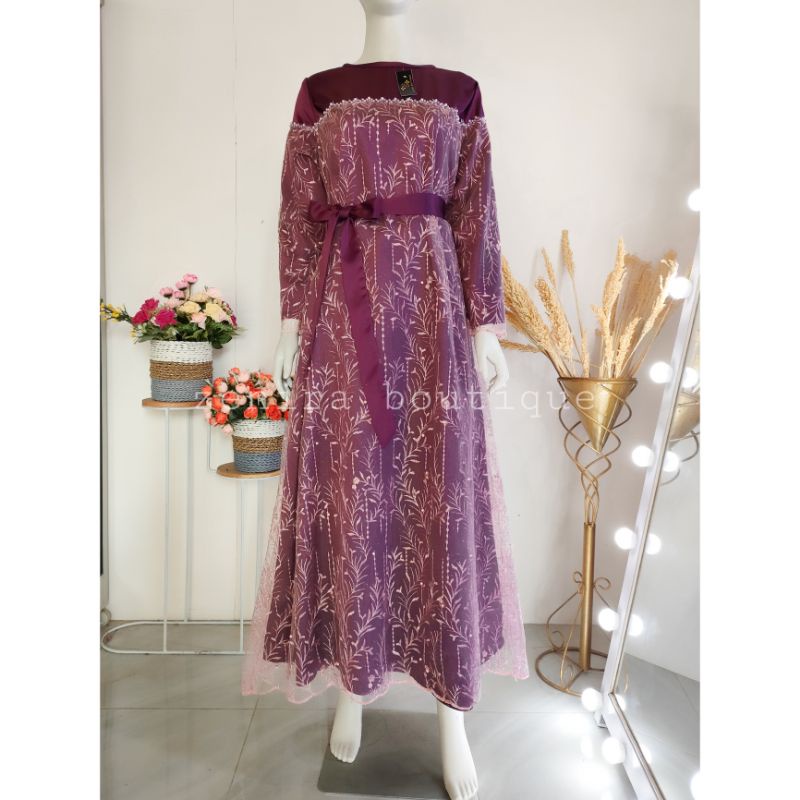 SABRINA MAXY DRESS tulle payet / baju pesta kondangan / couple dan seragam keluarga / Wisuda