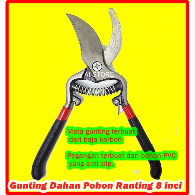 Gunting Dahan Pohon Ranting Tanaman Bunga Rumput Taman 8 inch Pro Forged Prunner Murah Berkulitas