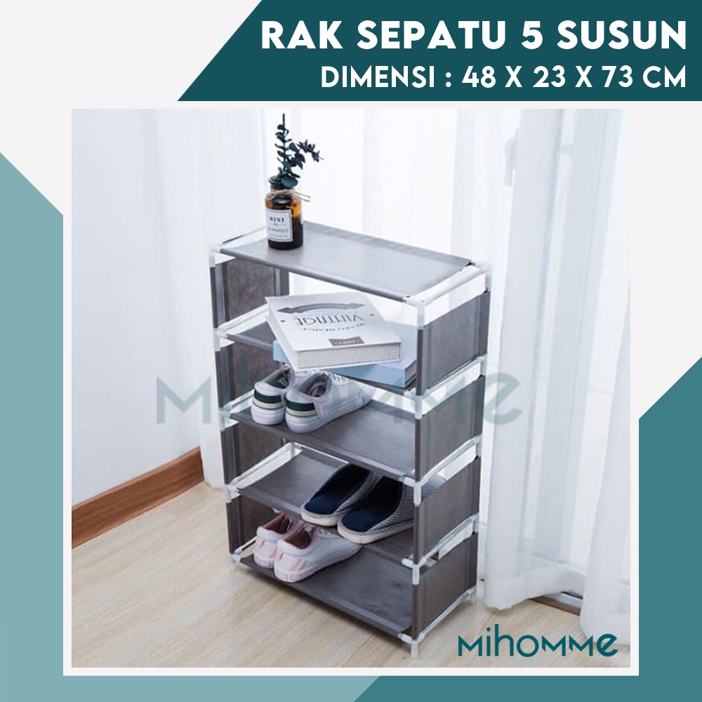 Rak Sepatu Besi Serbaguna / Portable 5 Susun