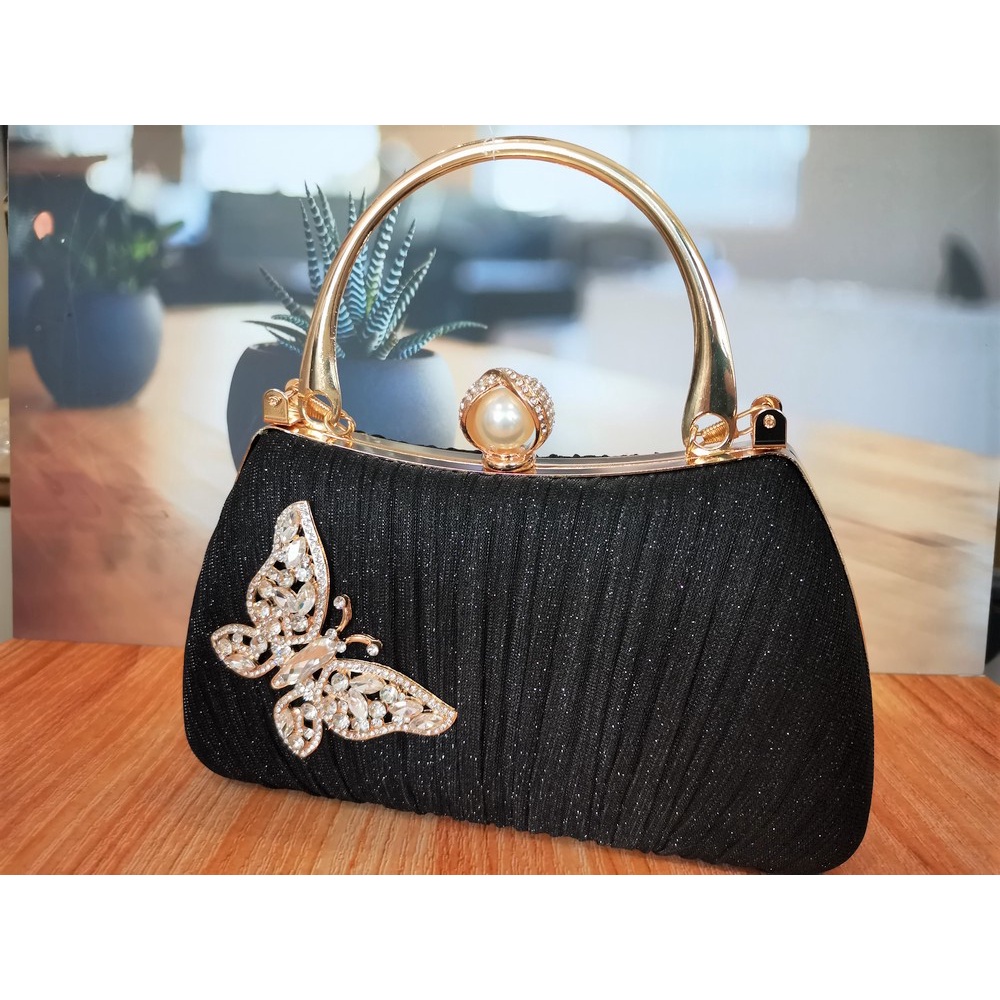 TERLARIS !!! Tas pesta wanita import elegan mewah terbaru warna gold,silver,red,black bahan satin halus Tas Pesta Import Kondangan Wanita Kristal Glitter tas pesta branded wanita tas clutch wanita pesta import ori