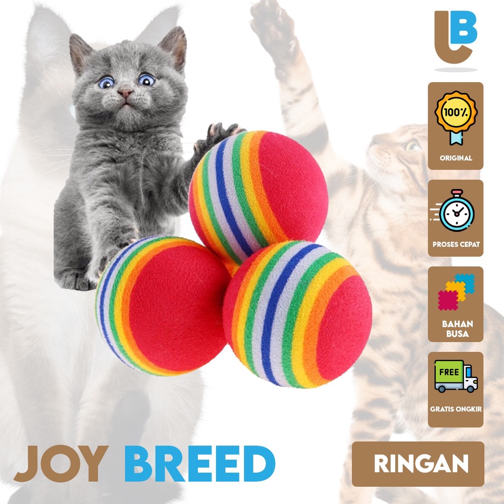 MAINAN KUCING BOLA WARNA WARNI RAINBOW BALL FOR PET