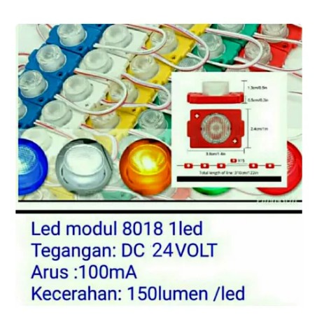 Led Modul 1 mata 24 Volt 1.5 watt 24V PROMO 1 renteng isi 20 strip PROMO