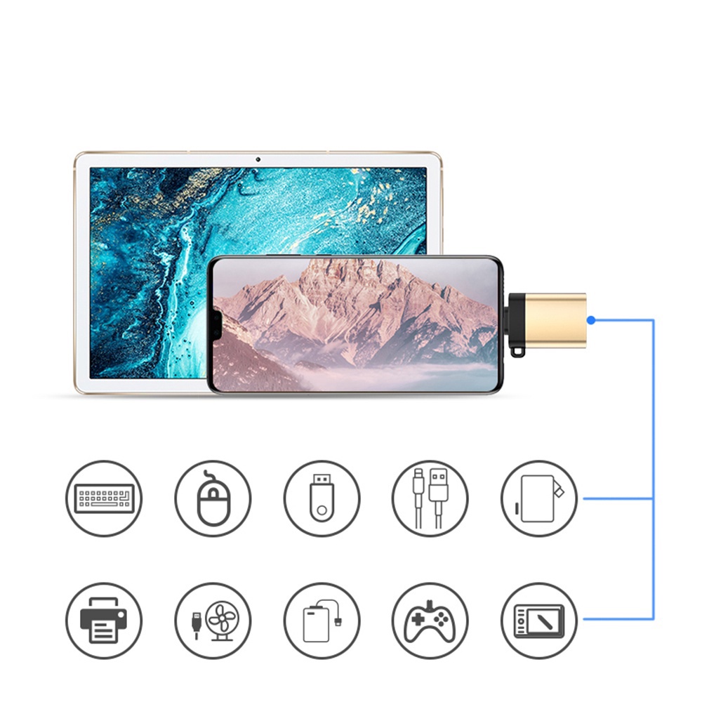 1pc Adapter Konektor USB A Ke Tipe c OTG 3.0 Dengan Lanyard Untuk Xiaomi Huawei Samsung Notebook Macbook iPad