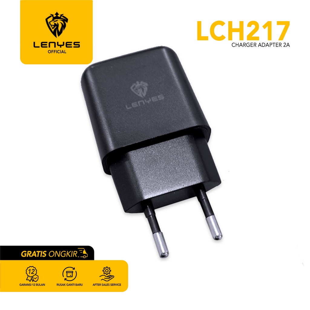 LENYES LCH217 5v 2A adaptor charger Fast Charging 1port USB batok cas HP universal original