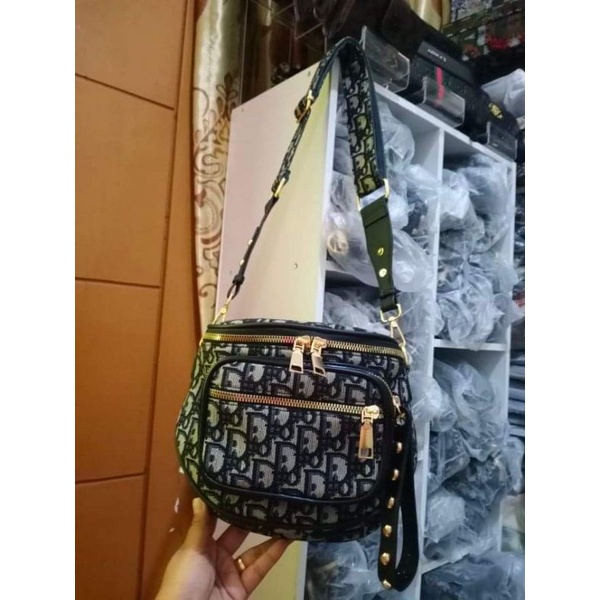 BEST SELLER tas wanita kekinian fashion slingbag ovale kanvas sling bag