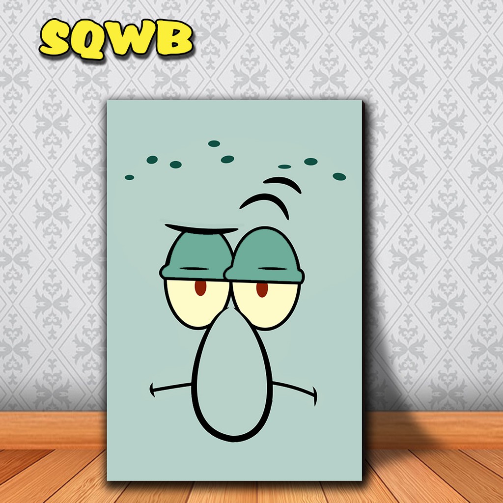 poster kayu squidward spongebob lukisan squidward tampan walldecor kamar anak