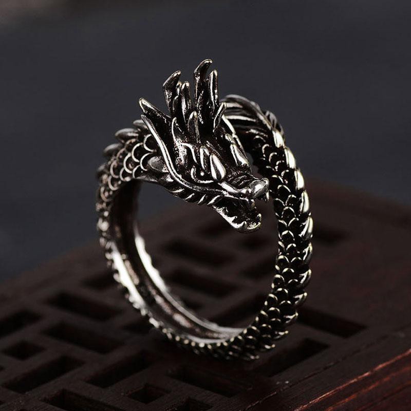 Aksesoris Cincin Pria Naga / Dragon Ring For Men / Cincin Naga Melingkar Keren Gaul Unik Fashionable