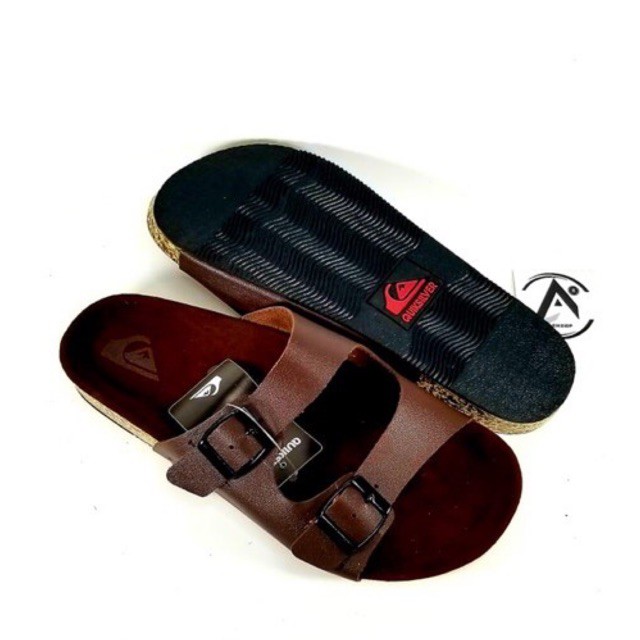 SANDAL SLOP PRIA QUIKSILVER COKLAT PREMIUM SOL PUYUH