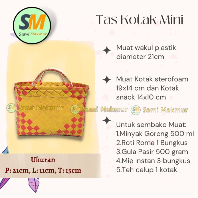 Tas Anyam Plastik READY STOCK Tas Berkat Hajatan Selamatan Hampers Souvenir Tas Anyaman Plastik  Tahlilan Belanja Pasar