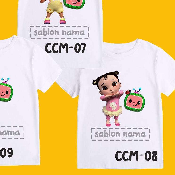Cocomelon - Kaos Anak Baju Cocomelon Baju Couble Keluarga Sablon Nama Ulang Tahun Anak ♣