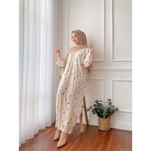 LONG DASTER GAMIS RAYON BUSUI LD 125 PB 130 SEMATA KAKI MOTIF  VIRAL KEKINIAN MURAH/ DASTER LONG LEN