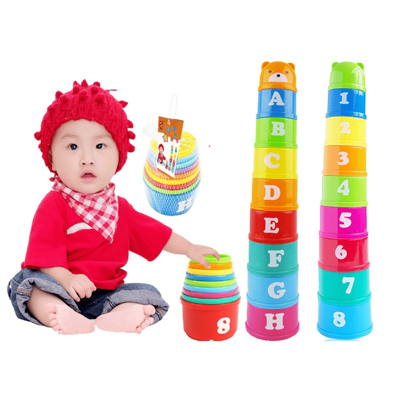 [FUNNY]Mainan Anak Susun Gelas Warna Warni / Stacking Cup Toys / Mainan Edukasi Anak