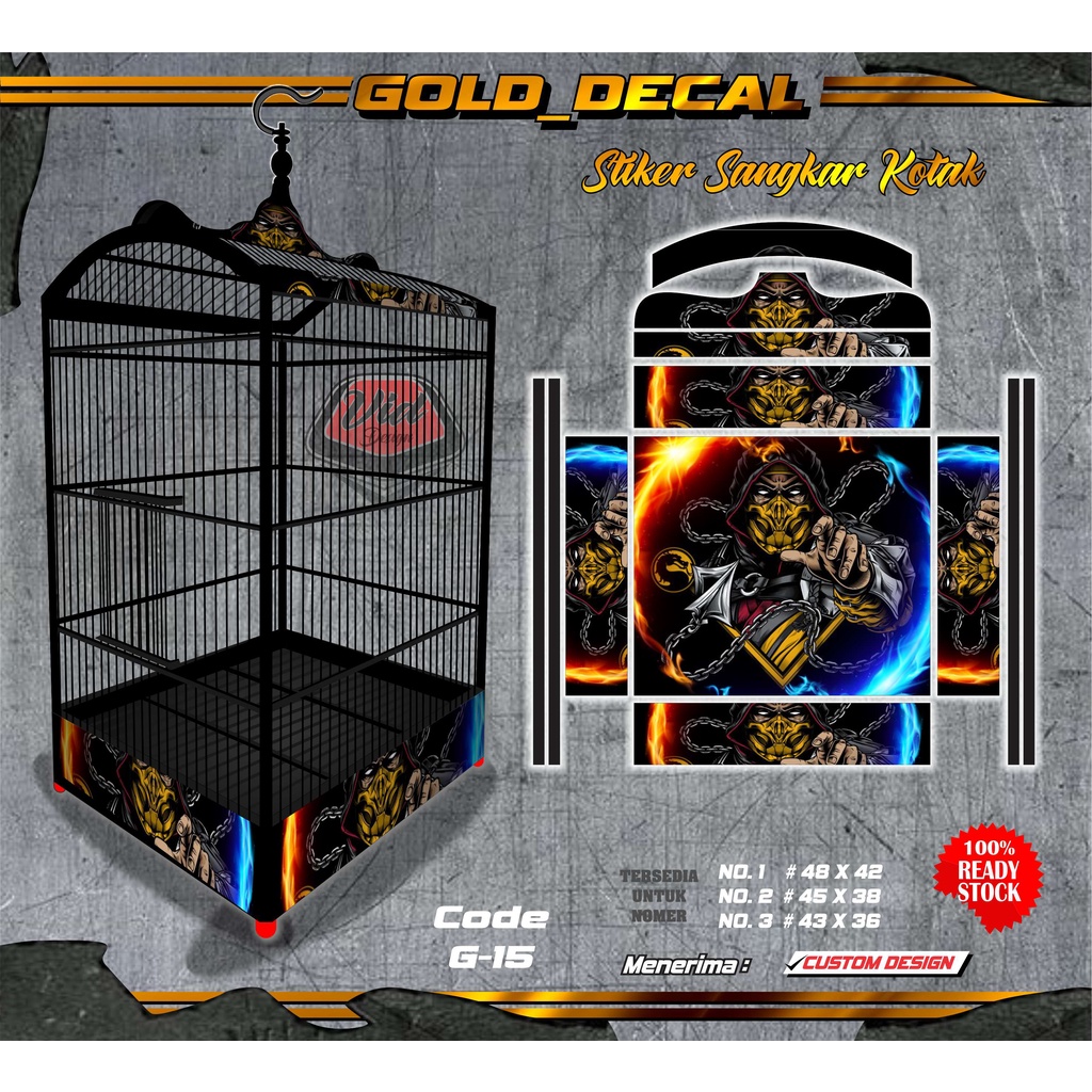 Decal Sangkar Kotak Stiker Kandang Kotak Ebod Jaya kacer No 1 2 3