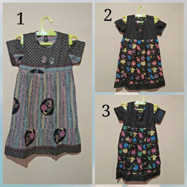 Baju batik anak perempuan umur 5th sd 7th (dress anak)