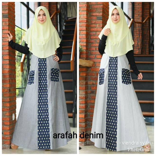 Gamis syari arafah denim by viendra