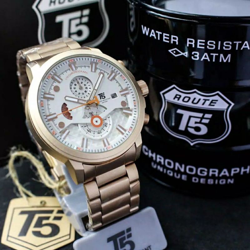 Jam Tangan Pria T5 H 3689 H3723 ORIGINAL Resmi Chronograph