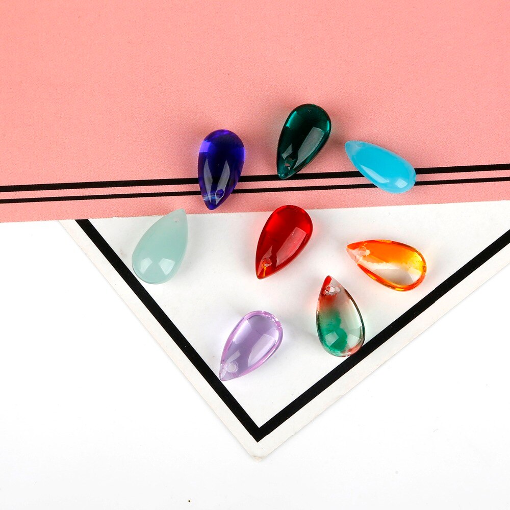 Mix 20Colors 14*8mm Glass Beads Czech Drop Water Pendant Shape Beads 5Pcs/lot Glass Loose Beads Jewelry Material diy Earrings