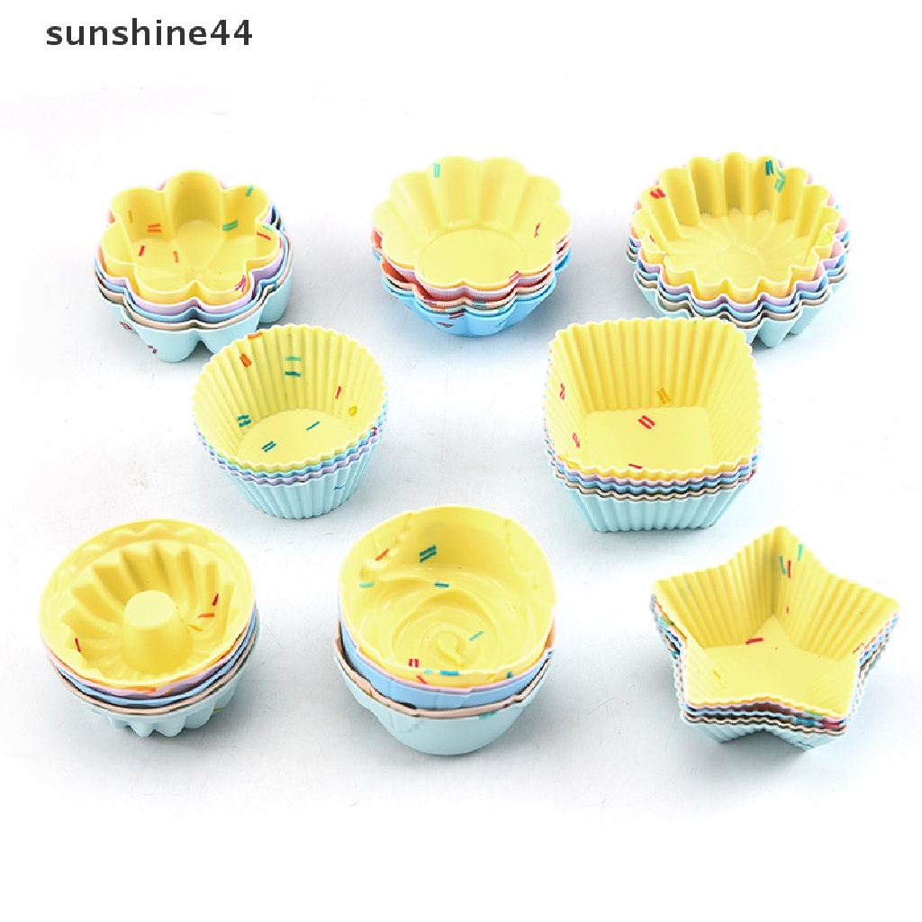 Sunshine 5pcs / Set Cetakan Kue Muffin / Cupcake DIY Bahan Silikon