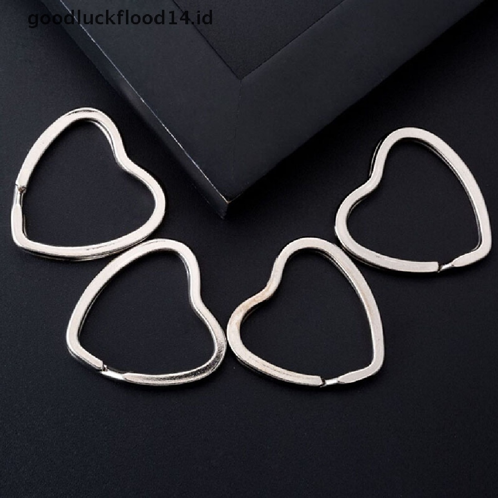 [OOID] 10PCS Heart Metal Key Holder Split Rings Keyring Keychain Hoop Loop DIY ID