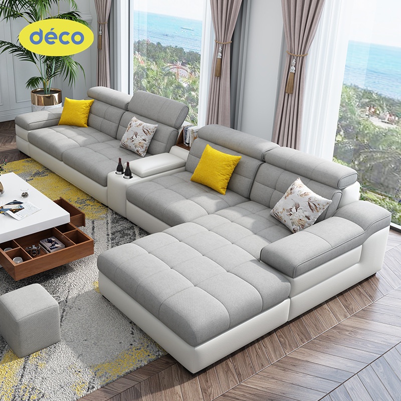 Sofa L Santai Jumbo Damparan Kayu