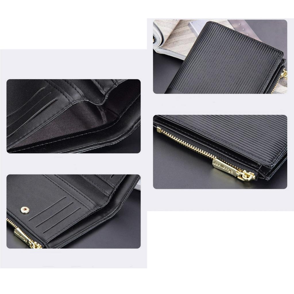 DOMPET LIPAT WANITA BAELLERRY ORIGINAL IMPORT KULIT HITAM ARASELI WA697B5 BISA PRIA MINI RESLETING KOIN SLOT KARTU KECIL KOREA SIMPLE PENDEK REMAJA KEKINIAN PREMIUM BRANDED BATAM