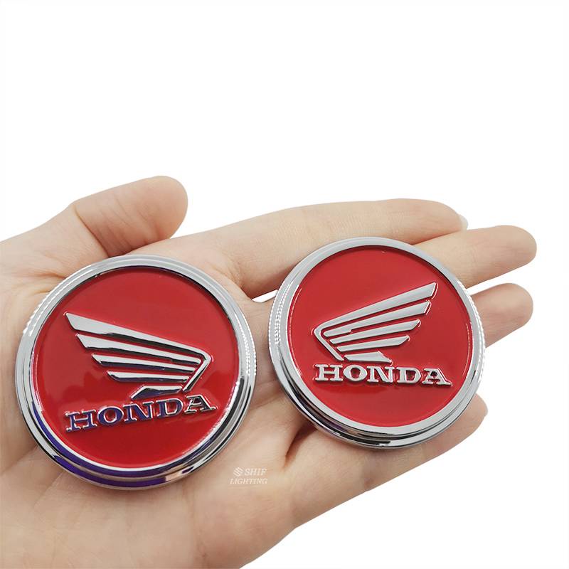 1 Pair ABS Red HONDA Wing Logo Motor Decorative Emblem Badge Sticker Decal Replacement For Honda