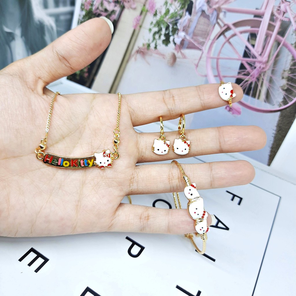 Xuping Set Perhiasan Anak Kitty Pink Stroberi Merah - BS024