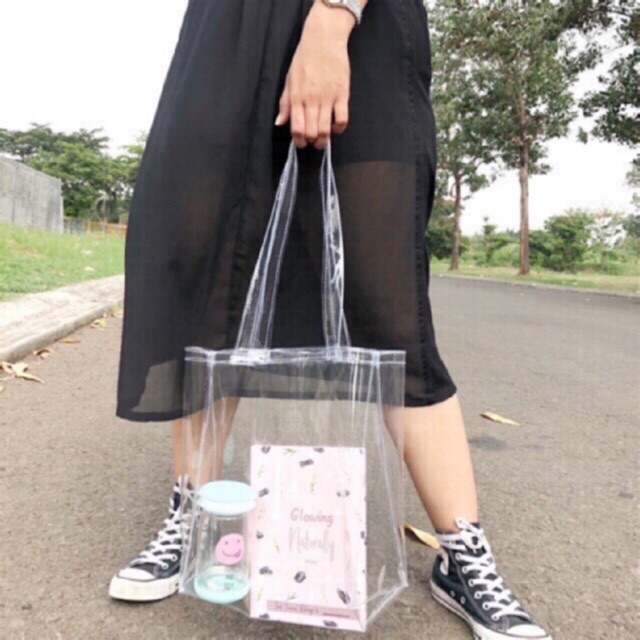 Transparant PVC Tote Bag Tas Transparan // totebag