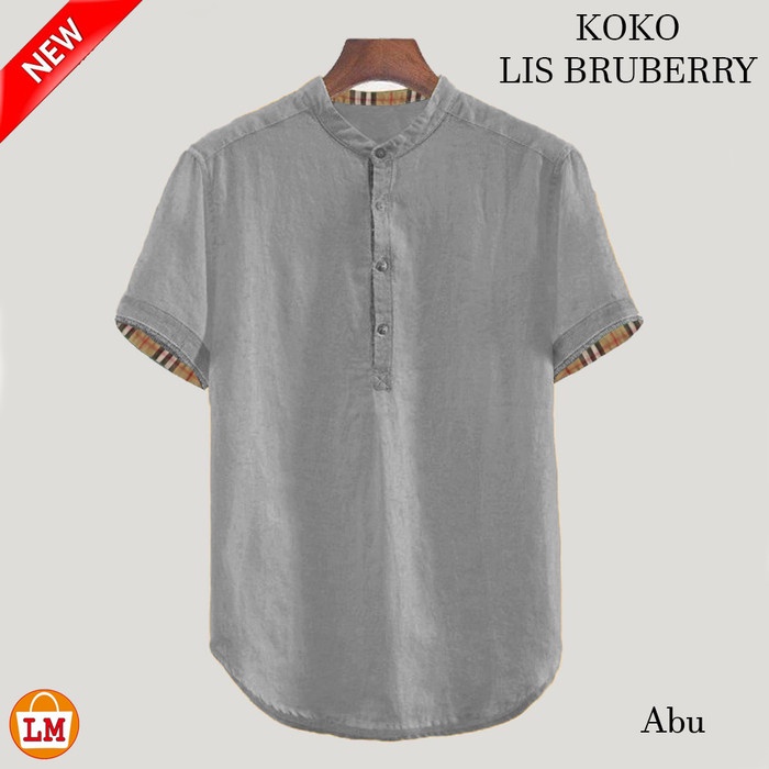 Baju koko premium lengan panjang polos adem kekinian dewasa E8U6 murah pengajian bahan katun pria ka