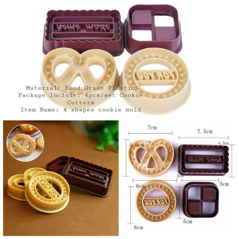 cetakan kue/ cetakan biscuit/ cetakan kukis 4in1