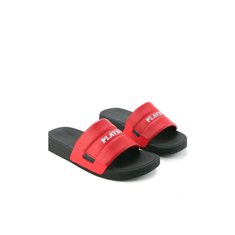 SANDAL SLIDE PLAYBOY PRIA ORIGINAL CASUAL BRANDED ASLI MERAH PL20