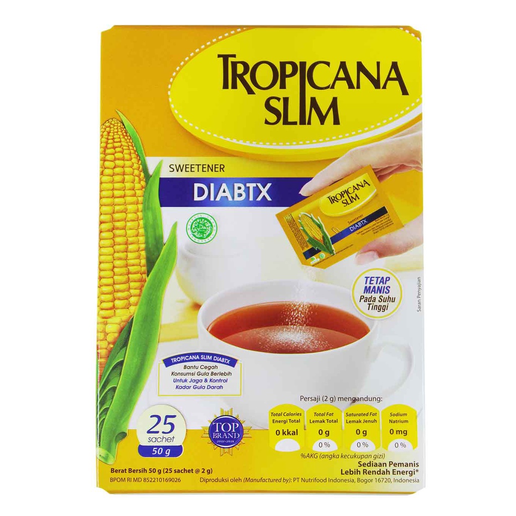 

Tropicana Slim Diabtx / Pemanis untuk Bantu Batasi Gula / Pemanis untuk Diabetes