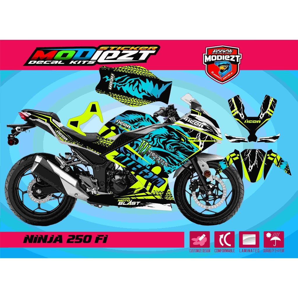 Stiker Decal Striping Cutting Ninja 250 Fi Free Stiker Shopee