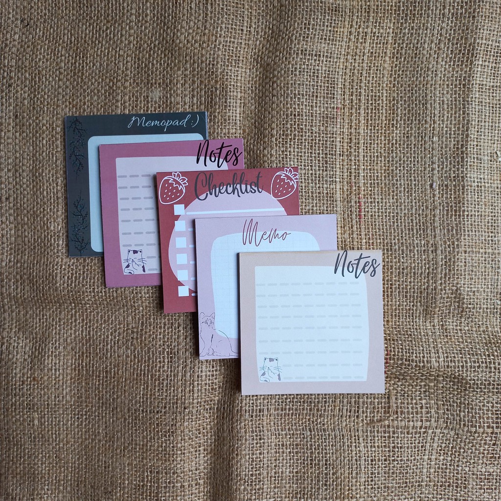 

Memo pad lucu penpaling kit jurnaling kit isi 25 lembar