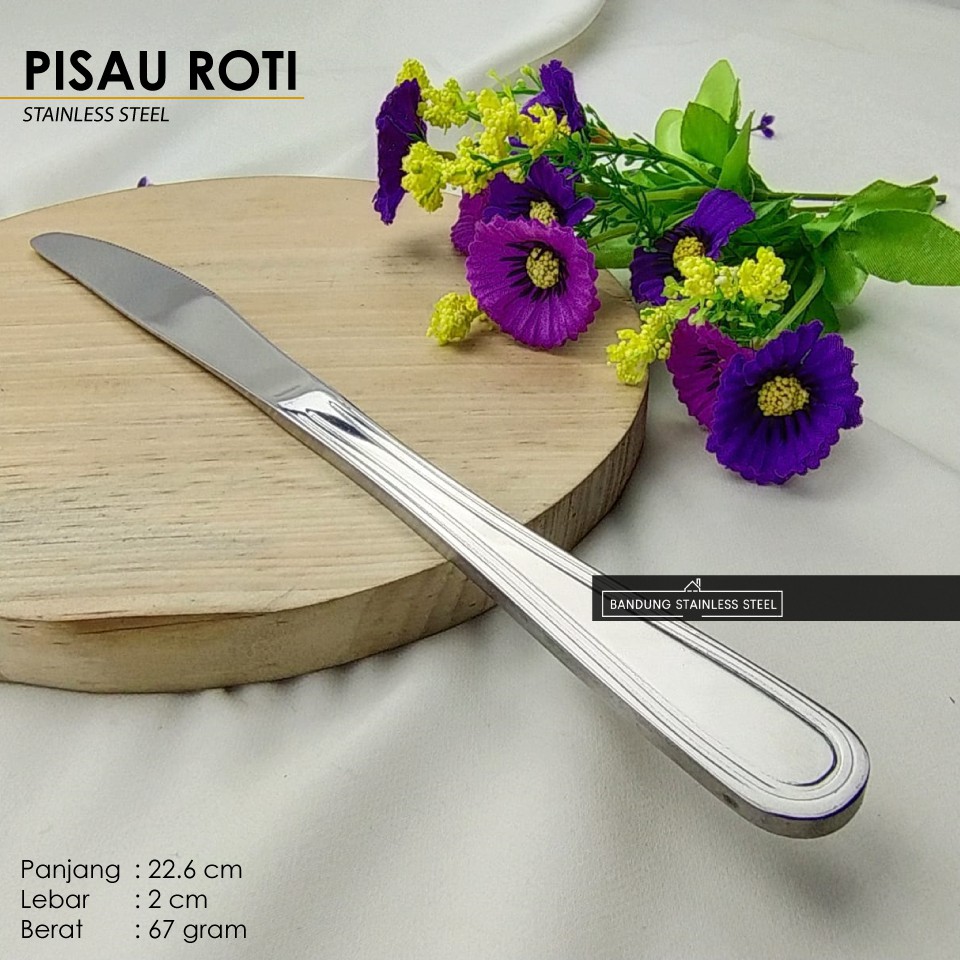 Pisau Stainless pisau makan selai steak roti oles mentega panjang multifungsi tebal hotel