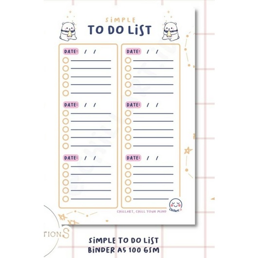 

Daily Planner To Do List Weekly Planner ( 5 lembar )