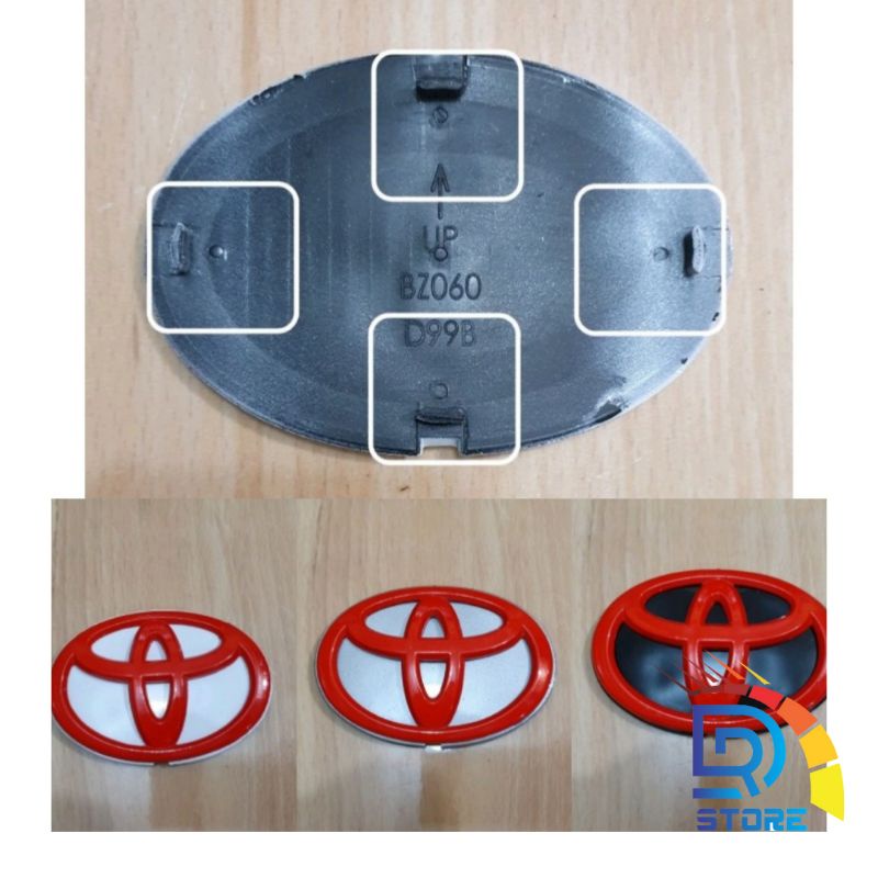 Logo Cover Ban Serep Toyota Rush Kaki 4 2008-2015 logo merah