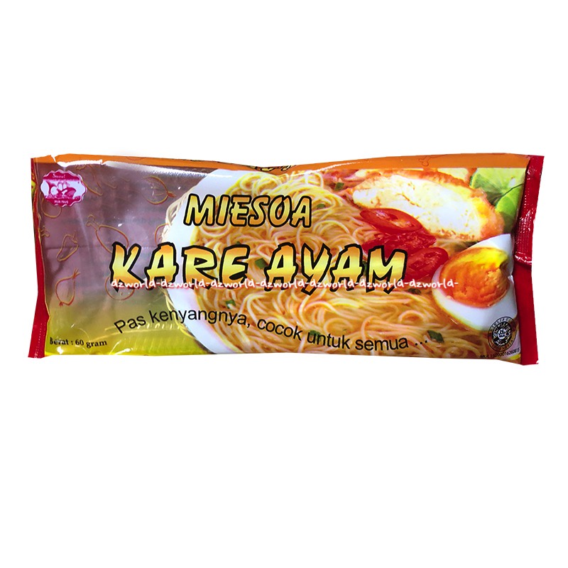 

Miesoa Kare Ayam Instan 60gr Rasa Kari Ayam Bawang Praktis Mie Soa Lengkap dengan Bumbu Instan Misoa Mi Soa