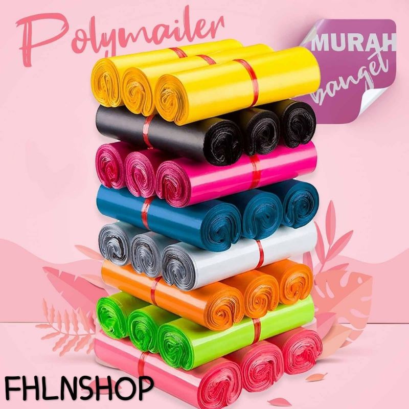 

10pcs kantong plastik polymailer ungu warna warni 17x30/20x30 packing olshop pink/plastik wrap kado