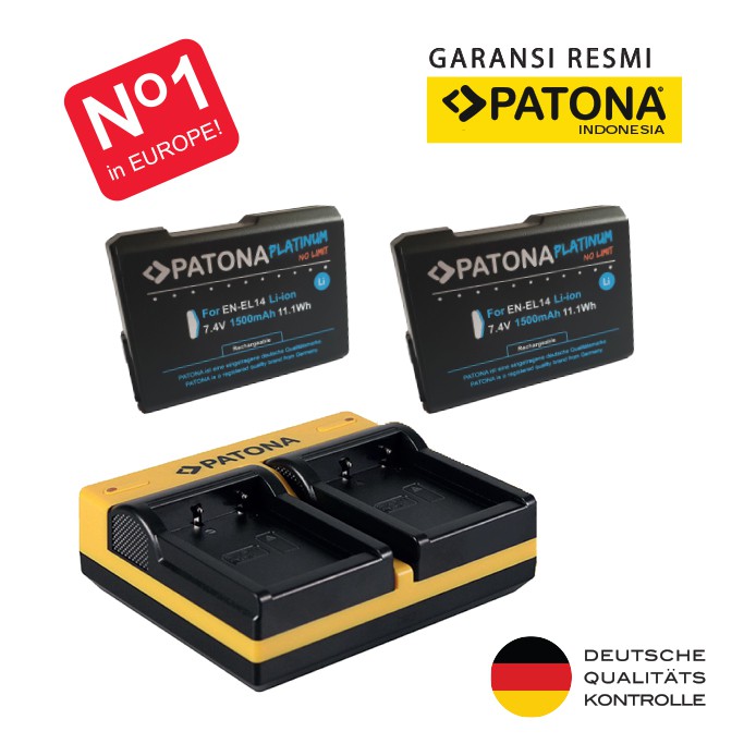 PATONA Battery & Charger for Nikon EN-EL14 ENE-EL14a ENEL14 ENEL14a EN EL14 EL14a Baterai D3100 D320