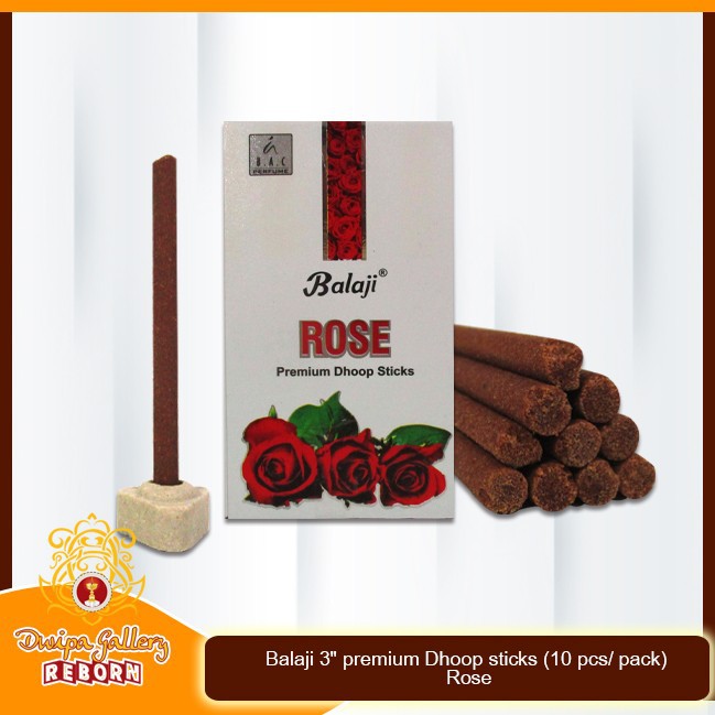 Dupa/ hio wangi Balaji 3&quot; premium Dhoop sticks (10 pcs/ pack) Rose