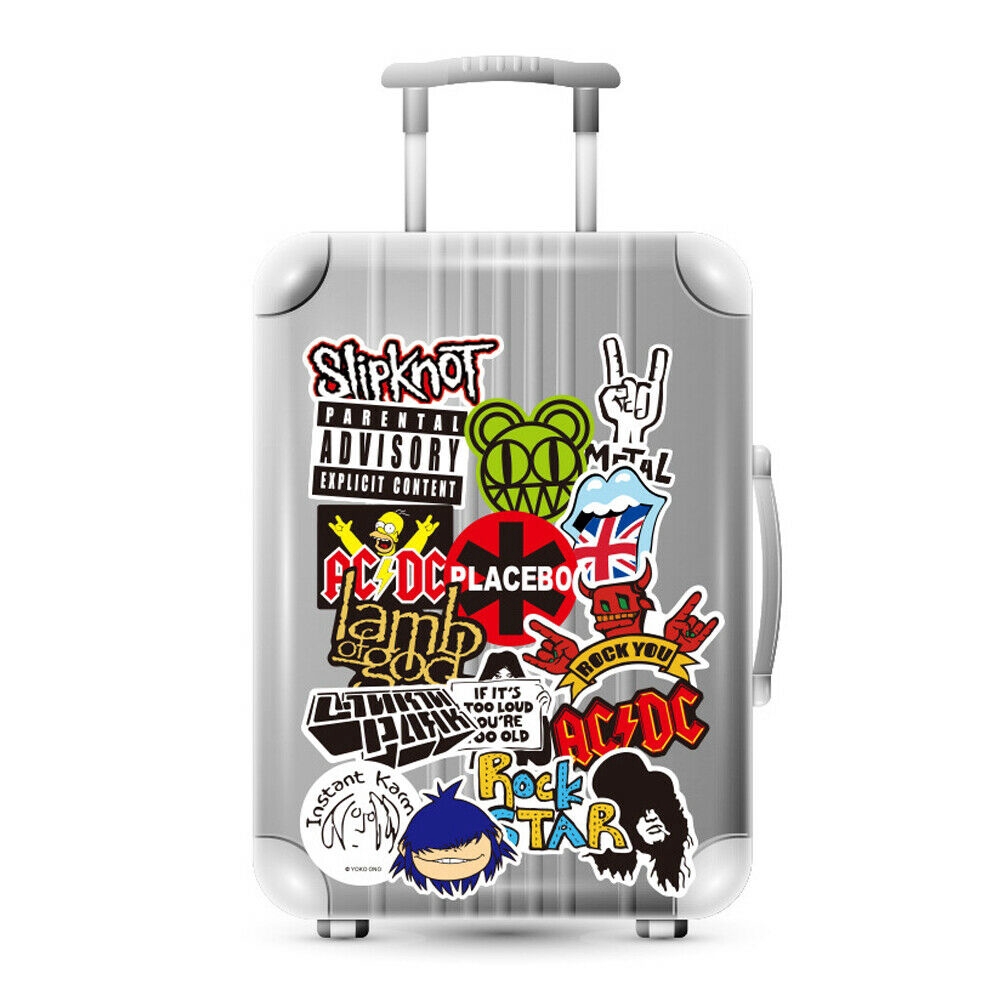 100pcs Stiker Multi Band Rock Punk Heavy Metal Untuk Laptopmobil Bumper