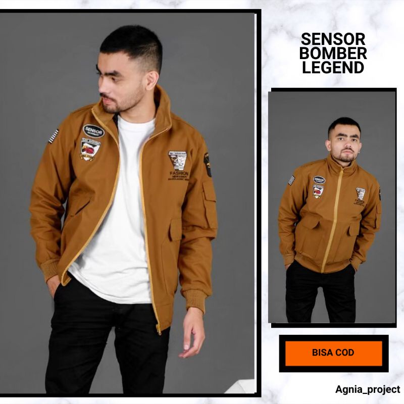 JAKET BOMBER KANVAS PRIA ARAGON SENSOR TAHAN ANGIN