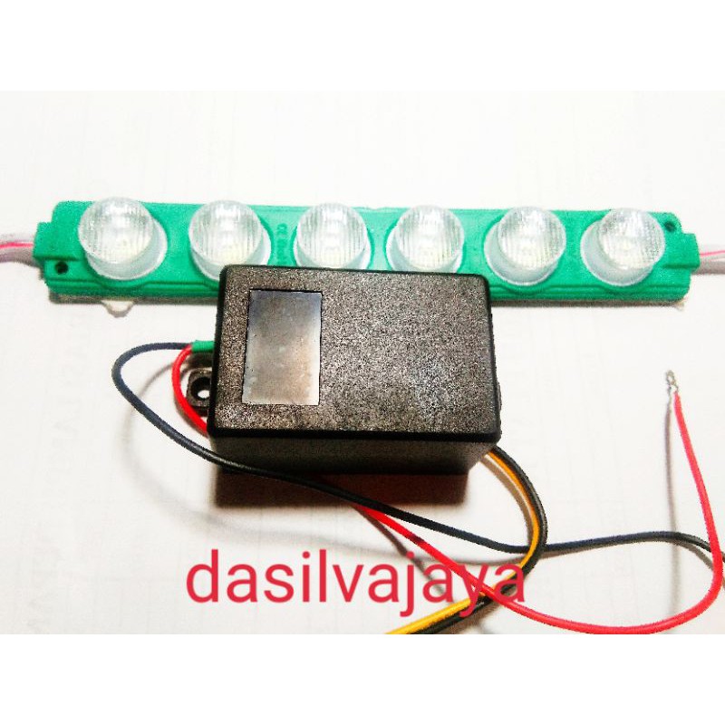 MODUL LAMPU LED KILAT/BLITZ PESAWAT +LED  6MATA HIJAU 12 VOLT