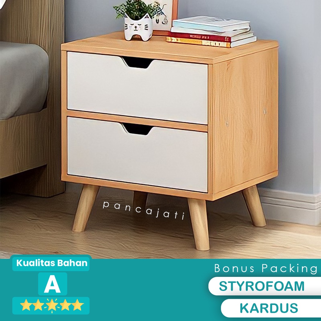 Jual Meja Nakas Minimalis Bedside Table 2 Laci Serat Kayu Indonesia ...